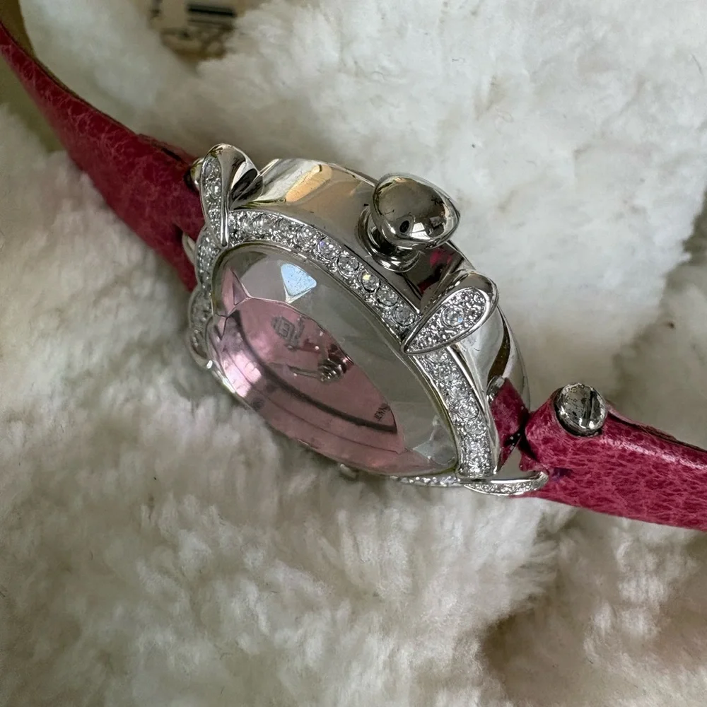 NEW JLO Jennifer Lopez NEW Women Heart-Shaped Quartz Wristwatch Pink Diamond - Picture 8 of 13